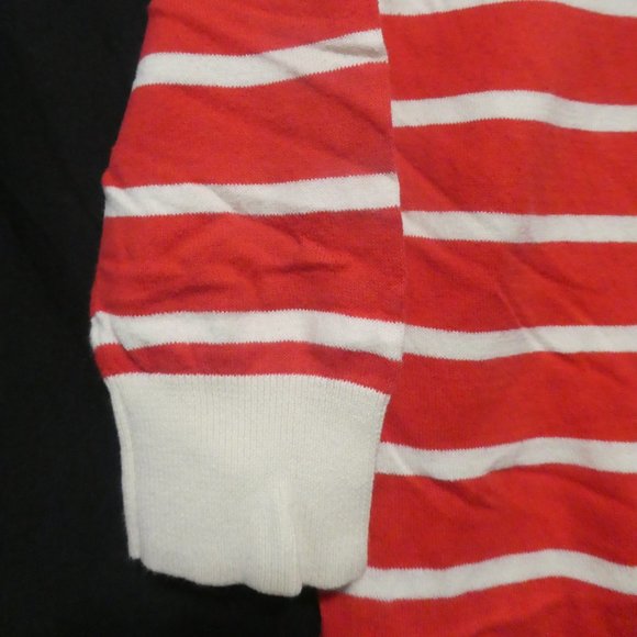 OLD NAVY | medium | striped crewneck sweater | 100% cotton | orange and cream - Picture 4 of 13